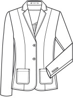 Greiff Damen Blazer mit Spitzfacon, 3 Taschen, 2-Knopf, Mit Zierstepp, Farbe: Schwarz, Größe: 52