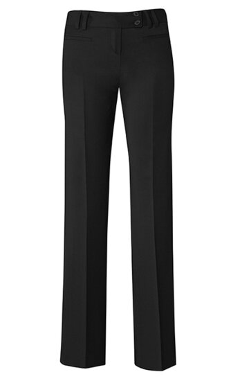 Greiff Damen Hose mit niedriger Leibhöhe und geradem Schnitt | 2 Taschen | Breiter Doppelknopfbund | Stretch