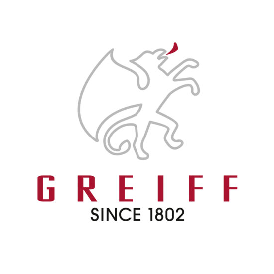 GREIFF Langärmelige Damen-Bluse mit Kent-Kragen | Breite Manschette mit Logo Stickerei | Stretch