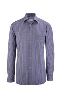 Greiff Herren-Hemd mit Langem Arm | New Kent Kragen | Regular Fit | Eine Brusttasche | Farbe: Vichy Karo Blau | Größe: 45/46