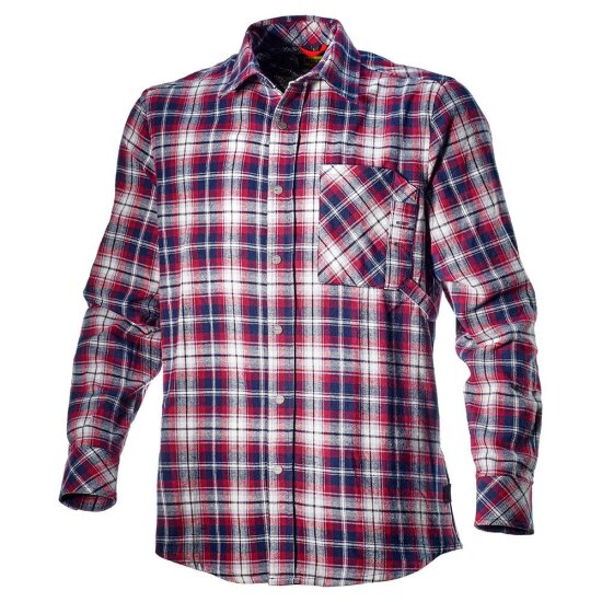 Diadora, Shirt Check, Herren Flanellhemd, Farbe: Marineblau-Sternweiß-Rot, Größe: L