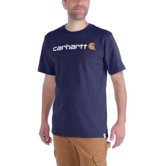 Carhartt Core Logo T-Shirt Dicke Qualität, Größe:L, Farbe:Marineblau