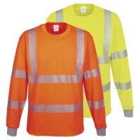 Watex 5-3340 Warn-T-Shirt Langarm - UV Schutz UPF 50+ - Industriewäschetauglich - EN ISO 20471 Klasse 3 - Leuchtorange - Gr. XS