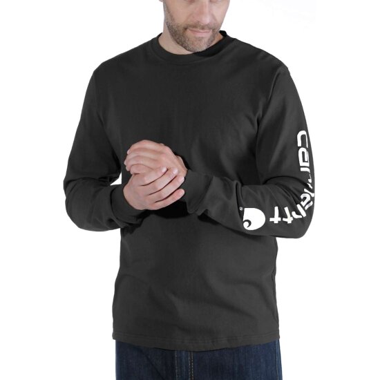 Carhartt Herren Relaxed Fit Heavyweight Long-Sleeve Logo Sleeve Graphic T-Shirt