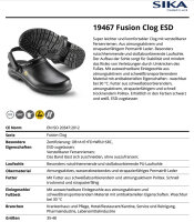 19467 Fusion ESD - Clog - Geeignet für Pharma-, Lebensmittelindustrie, Krankenhaus und Pflege, Gastronomie (HORECA) und Küche, Dienstleistung und Reinigung - Schwarz - Gr. 35