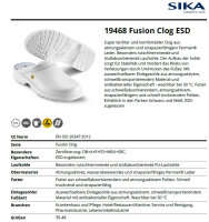 19468 Fusion ESD - Clog - Geeignet für Krankenhaus und Pflege, Hotel/Restaurant/Kantine, Service und Reinigung, Pharmaindustrie, Lebensmittelindustrie - Weiß - Gr. 47