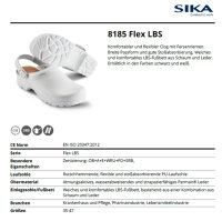8185 Flex LBS - Clog - Geeignet für Pharma-, Lebensmittelindustrie, Krankenhaus und Pflege, Gastronomie (HORECA) und Küche - Weiß - Gr. 47