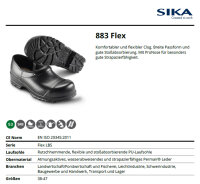883 Flex LBS - S3 - Mit Zehenschutzkappe - Geeignet für Land-, Frostwirtschaft und Fischerei, Leicht-, Schwerindustrie, Baugewerbe und Handwerk, Transport und Logistik - Schwarz - Gr. 38