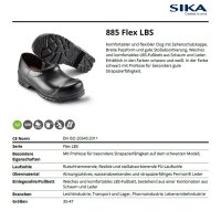 885 Flex LBS - Mit Zehenschutzkappe - Geeignet für Pharma-, Lebensmittelindustrie, Krankenhaus und Pflege, Gastronomie (HORECA) und Küche - Schwarz - Gr. 35