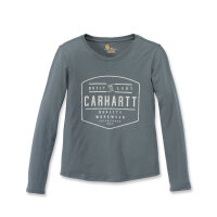 Carhartt 103929 bedrucktes Damen Langarmshirt aus leichtem Material - Balsam Green - Gr. M