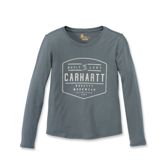 Carhartt 103929 bedrucktes Damen Langarmshirt aus leichtem Material - Balsam Green - Gr. XL