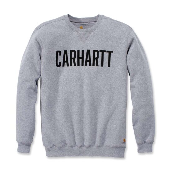 Carhartt 103853 Sweatshirt mit Blocklogo und Rundhalsausschnitt - Original Fit - Heather Grey - Gr. XXL