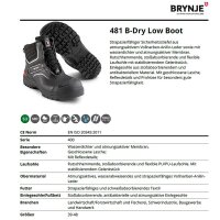 Brynje 481 B-Dry Low Boot S3 SRC Arbeits- Sicherheitsschuh - Ideal für Schwerindustrie, Baugewerbe und Handwerk - Gr. 39