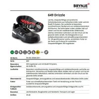 Brynje 649 Drizzle S3 SRC Arbeits- Sicherheitsschuh - Ideal für Leichtindustrie, Baugewerbe und Handwerk, Transport und Lager - Gr. 35