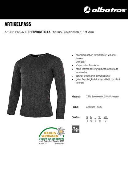 ALBATROS Thermogetic LA Thermo-Funktions-Shirt