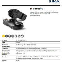 SIKA 54 Comfort Robuster Clog - Breite Passform und Fußbett aus Holz - Besonders gute Strapazierfähigkeit - Schwarz - Gr. 37