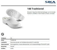 SIKA 148 Traditionell offener Freizeit Clog ohne Zehenschutzkappe und mit breiter Passform