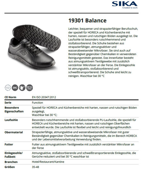 SIKA 19301 Balance Berufsschuh O2 SRC