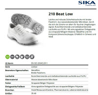 SIKA 210 Beat Low S2 SRC- Ideal für Hotel/Restaurant/Kantine, Pharma- und Lebensmittelindustrie- Weiß - Gr. 35