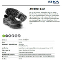 SIKA 210 Beat Low S2 SRC- Ideal für Hotel/Restaurant/Kantine, Pharma- und Lebensmittelindustrie- Schwarz - Gr. 48