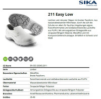 SIKA 211 Easy Low S2 SRC - Ideal für Hotel/Restaurant/Kantine, Pharma- und Lebensmittelindustrie- Weiß - Gr. 35