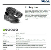 SIKA 211 Easy Low S2 SRC - Ideal für Hotel/Restaurant/Kantine, Pharma- und Lebensmittelindustrie- Schwarz - Gr. 48