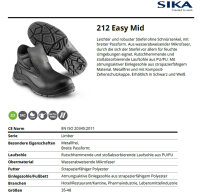 SIKA 212 Easy Mid S2 SRC - Ideal für Hotel/Restaurant/Kantine, Pharma- und Lebensmittelindustrie- Schwarz - Gr. 43