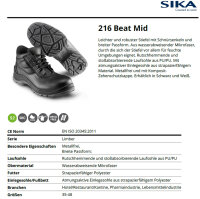 SIKA 216 Beat Mid S2 SRC- Ideal für Hotel/Restaurant/Kantine, Pharma- und Lebensmittelindustrie- Schwarz - Gr. 45