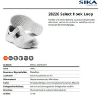 SIKA 28226 Select S1 SRC Hook Loop Arbeitsschuh - Ideal für Pharma- und Lebensmittelindustrie - Weiß - Gr. 35