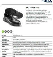 SIKA 19224 Fusion S2 SRC Slipper - Ideal für Hotel/Restaurant/Kantine, Pharma- und Lebensmittelindustrie - Schwarz - Gr. 35