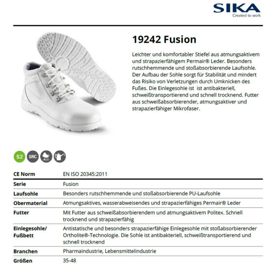 SIKA 19242 Fusion S2 SRC Stiefel
