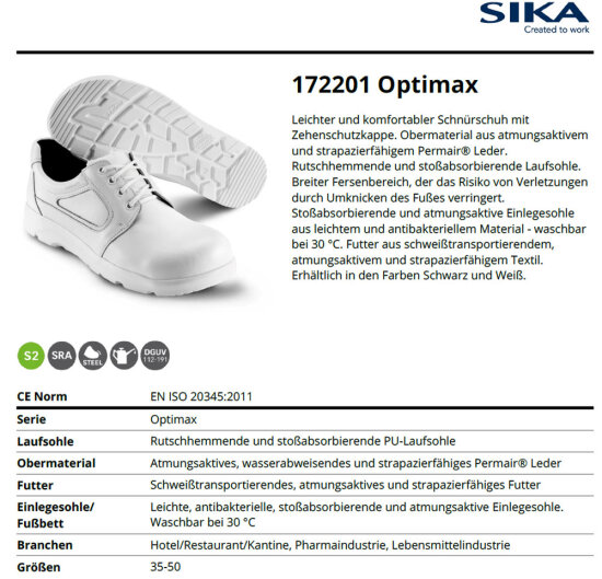 SIKA 172201 Optimax Schnürschuh S2 SRA