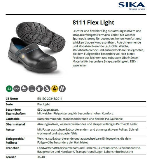 SIKA 8111 Flex Light geschlossener Clog