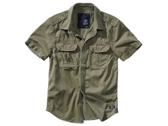 Brandit Vintage Shirt shortsleeve Farbe: olive; Größe: S