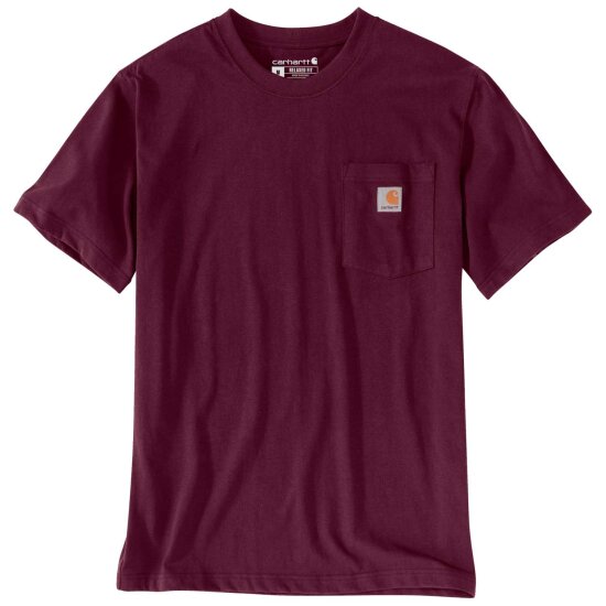 Carhartt Herren Relaxed Fit Heavyweight Short-Sleeve Pocket T-Shirt, Farbe: Port, Größe: S