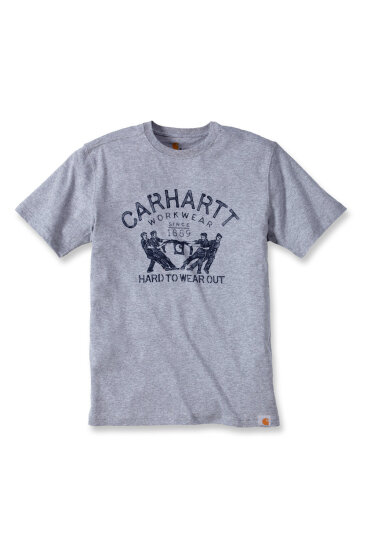 Carhartt  Herren Shirt - Maddock Graphic Hard To Wear Out Short Sleeve T-Shirt -  Heather Grey - L